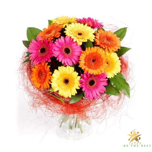 Rainbow of Mini Gerberas Flower Bouquet