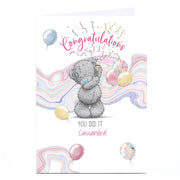 Gift Bundle - Loaded Chocolate Cake with Personalised Tatty Teddy Congratulations Card and Radiant Hand Tie Bouquet